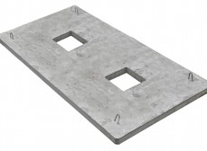 Плита ПЯП-ОД-2,5х1,6 якорная прямоугольная с отверстием дренажным